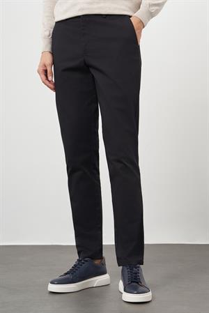 Morven Erkek Siyah Pamuk Yan Cep Slim Fit Chino Pantolon