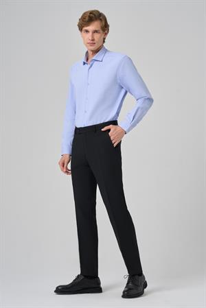 Morven Erkek Siyah Poliviskon Basic Slim Fit Pantolon