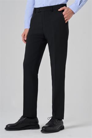 Morven Erkek Siyah Poliviskon Basic Slim Fit Pantolon