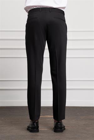 Morven Erkek Siyah Poliviskon Basic Slim Fit Dar Kesim Pantolon