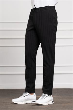 Morven Erkek Siyah Poliviskon Jogger Dynamic Fit Rahat Kesim Pantolon