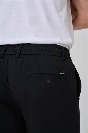 Morven Erkek Siyah Poliviskon Jogger Slim Fit Pantolon