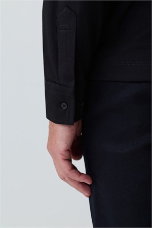Morven Erkek Siyah Polo Yaka Rayon Sweatshirt