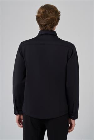 Morven Erkek Siyah Polyamide Çıtçıtlı Worker Ceket