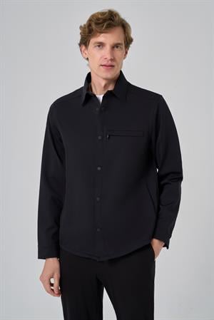 Morven Erkek Siyah Polyamide Çıtçıtlı Worker Ceket