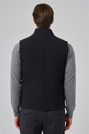 Morven Erkek Siyah Polyamide Spor Gizli Cep Fermuarlı Yelek