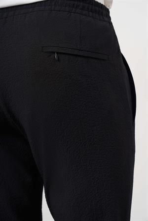 Morven Erkek Siyah Polyester İpli Jogger Slim Fit Pantolon