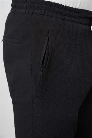 Morven Erkek Siyah Polyester İpli Jogger Slim Fit Pantolon