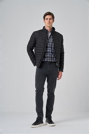 Morven Erkek Siyah Polyester Kısa Kapitone Mont