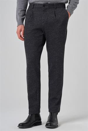 Morven Erkek Siyah Polyester Trend Desenli Slim Fit Pantolon