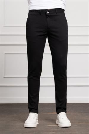 Morven Erkek Siyah Slim Fit Dar Kesim Chino Pantolon