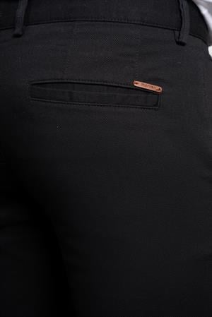 Morven Erkek Siyah Slim Fit Dar Kesim Chino Pantolon