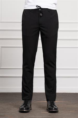 Morven Erkek Siyah Slim Fit Dar Kesim İpli Jogger Pantolon