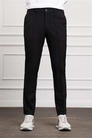Morven Erkek Siyah Slim Fit Dar Kesim Lastikli Pantolon