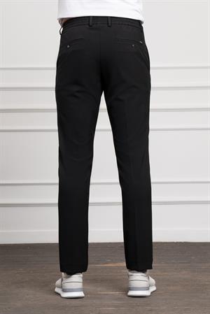 Morven Erkek Siyah Slim Fit Dar Kesim Lastikli Pantolon