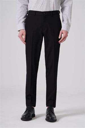 Morven Erkek Siyah Slim Fit Tokalı Pantolon