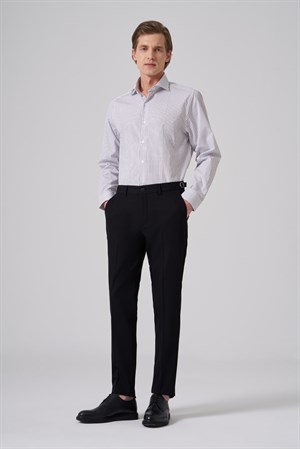 Morven Erkek Siyah Slim Fit Tokalı Pantolon