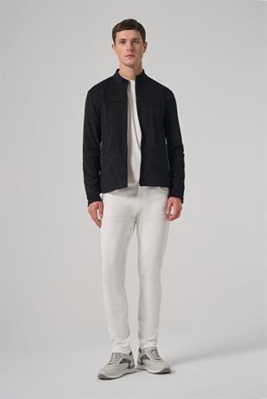 Morven Erkek Siyah Trend Baharlık Çift Taraflı Süet Mont