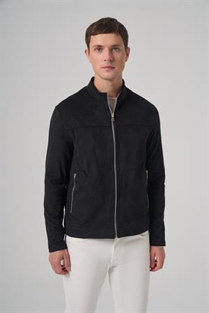 Morven Erkek Siyah Trend Baharlık Çift Taraflı Süet Mont