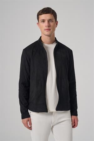 Morven Erkek Siyah Trend Baharlık Çift Taraflı Süet Mont