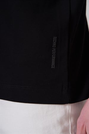 Morven Erkek Siyah Trend  Bisiklet Yaka Rayon Dinamik Fit Tshirt