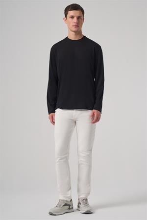 Morven Erkek Siyah Trend Bisiklet Yaka Rayon Sweatshirt