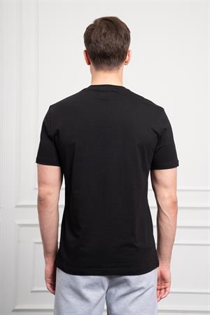 Morven Erkek Siyah Trend Bisiklet Yaka Dinamik Fit Pamuk T-Shirt