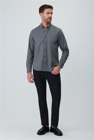 Morven Erkek Siyah Trend Desenli Dynamic Fit Gömlek