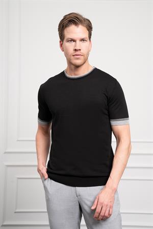 Morven Erkek Siyah Trend  Polo Yaka Dinamik Fit Rahat Kesim T-Shirt