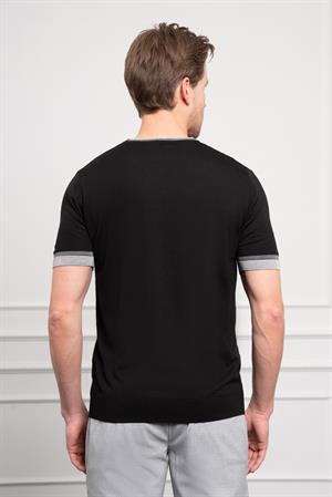 Morven Erkek Siyah Trend  Polo Yaka Dinamik Fit Rahat Kesim T-Shirt