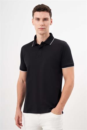 Morven Erkek Siyah Trend Polo Yaka Dynamic Fit T-Shirt