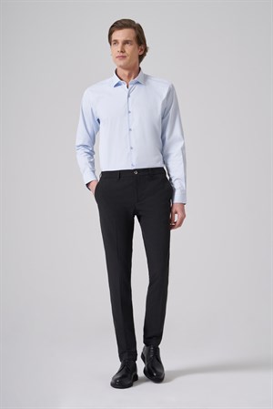 Morven Erkek Siyah Trend Slim Fit Yandan Lastikli Pantolon