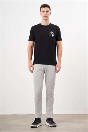 Morven Erkek Siyah Trend Süprem Baskılı Bisiklet Yaka Dynamic Fit T-Shirt