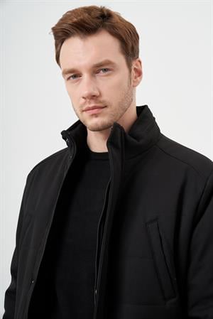 Morven Erkek Siyah Wagon Çıtçıtlı Kapüşonlu Dynamic Fit Rahat Kesim Mont