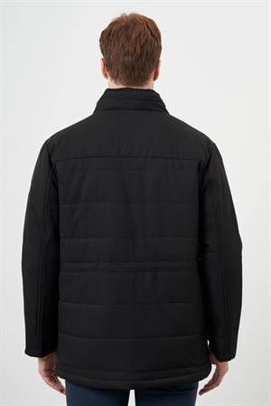 Morven Erkek Siyah Wagon Çıtçıtlı Kapüşonlu Dynamic Fit Rahat Kesim Mont