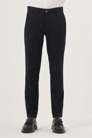 Morven Erkek Siyah Yazlık Pamuk Yan Cep Slim Fit Chino Pantolon