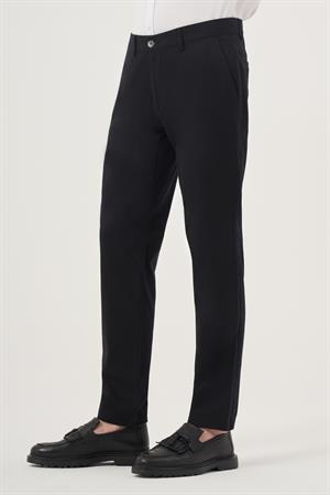 Morven Erkek Siyah Yazlık Pamuk Yan Cep Slim Fit Chino Pantolon