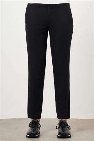 Morven Erkek Siyah Yazlık Pamuk Yan Cep Slim Fit Chino Pantolon