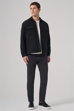 Morven Erkek Siyah Yünlü Dynamic Fit Berberi Yaka Mont