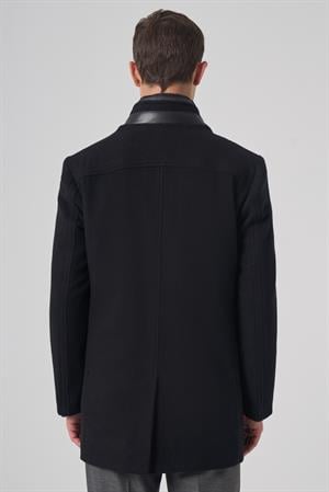 Morven Erkek Siyah Yünlü Dynamic Fit Kambet Çıkma Mostra Kaban