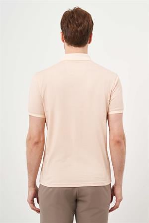 Morven Erkek Somon Trend Merserize Düz Düğmeli Yaka Dynamic Fit T-Shirt