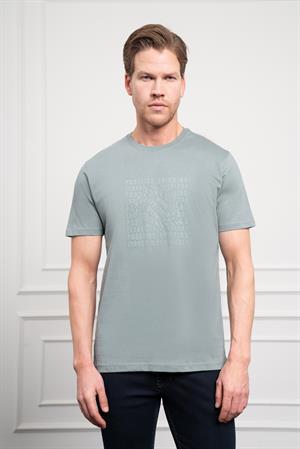 Morven Erkek Su Yeşili Trend Dinamik Fit Bisiklet Yaka T-Shirt