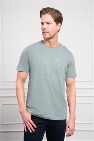 Morven Erkek Su Yeşili Trend Dinamik Fit Bisiklet Yaka T-Shirt