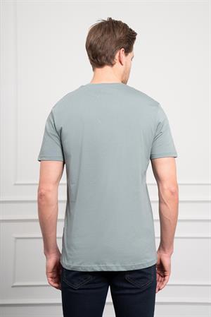 Morven Erkek Su Yeşili Trend Dinamik Fit Bisiklet Yaka T-Shirt