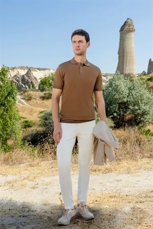 Morven Erkek Taba Trend Polo Yaka Dynamic Fit T-Shirt