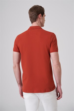 Morven Erkek Tarçın Basic Polo Yaka Dynamic Fit T-Shirt