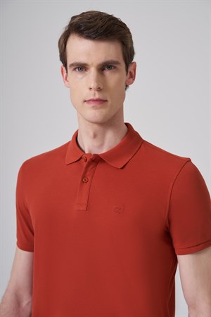 Morven Erkek Tarçın Basic Polo Yaka Dynamic Fit T-Shirt