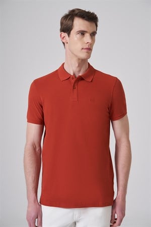 Morven Erkek Tarçın Basic Polo Yaka Dynamic Fit T-Shirt