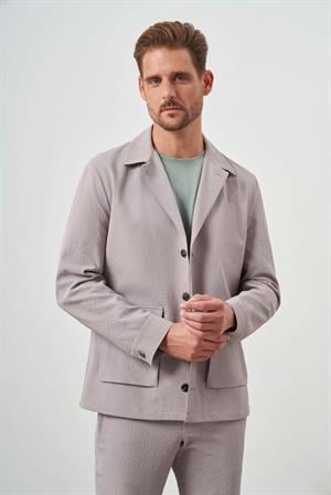 Morven Erkek Taş Baharlık Düğmeli Gömlek Ceket