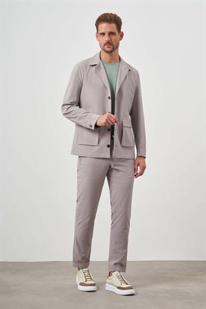 Morven Erkek Taş Baharlık Düğmeli Gömlek Ceket